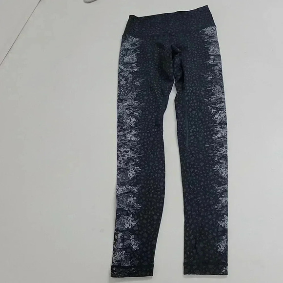 Lululemon Wunder Under Hi-Rise Tight 28"Overlace Wunderunder HR Ice Grey Black - Picture 4 of 12